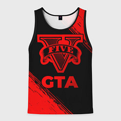 Майка-безрукавка мужская GTA - red gradient, цвет: 3D-черный