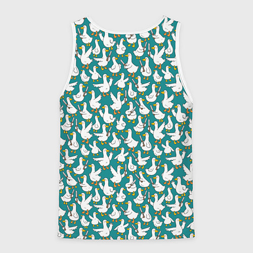 Мужская майка без рукавов Злой гусь узор / 3D-Белый – фото 2