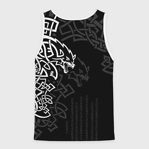 Мужская майка без рукавов Волки верные спутники Одина / 3D-Белый – фото 2