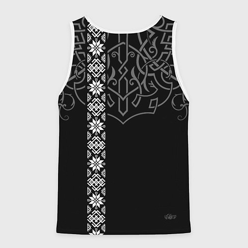 Мужская майка без рукавов Славянские символы традиции народа / 3D-Белый – фото 2