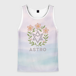 Майка-безрукавка мужская Astro цветочный логотип, цвет: 3D-белый