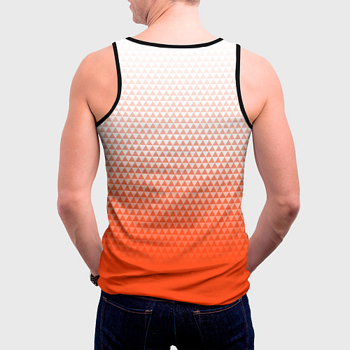 Мужская майка без рукавов Анахайм Дакс - оранжевая геометрия / 3D-Черный – фото 4