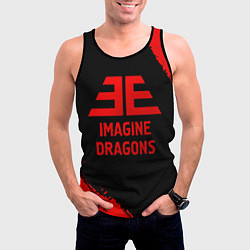 Майка-безрукавка мужская Imagine Dragons - red gradient, цвет: 3D-черный — фото 2