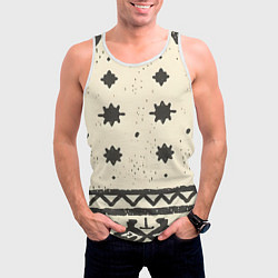 Майка-безрукавка мужская Африканские примитивные узоры, цвет: 3D-белый — фото 2