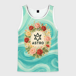 Майка-безрукавка мужская Astro винтажный логотип с цветами, цвет: 3D-белый