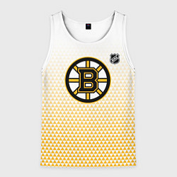 Майка-безрукавка мужская Бостон Брюинз - светлый градиент, цвет: 3D-белый