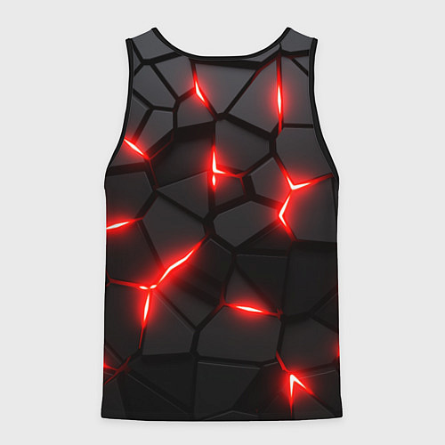 Мужская майка без рукавов Красная неоновая броня / 3D-Черный – фото 2