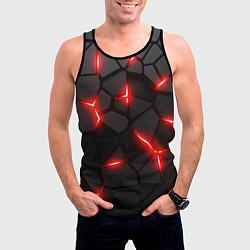 Майка-безрукавка мужская Красная неоновая броня, цвет: 3D-черный — фото 2