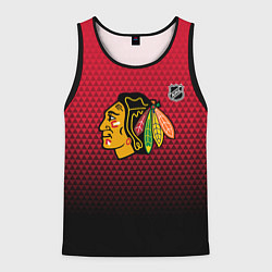 Майка-безрукавка мужская Чикаго Блэкхокс - геометрический градиент, цвет: 3D-черный