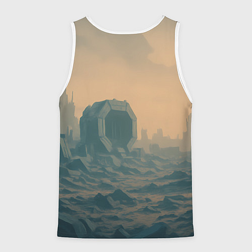 Мужская майка без рукавов Гиппоптимус Прайм - бегемот трансформер / 3D-Белый – фото 2