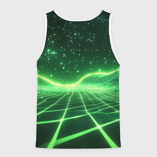 Мужская майка без рукавов Билли Айлиш нарисована с зелеными волосами / 3D-Белый – фото 2