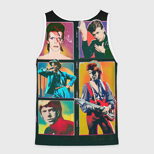 Мужская майка без рукавов David Bowie vintage collage / 3D-Белый – фото 2