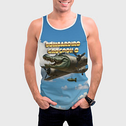 Майка-безрукавка мужская Bombardino Crocodillo мем, цвет: 3D-белый — фото 2