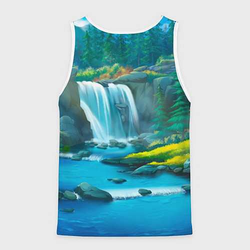 Мужская майка без рукавов Билли Айлиш на фоне природы / 3D-Белый – фото 2