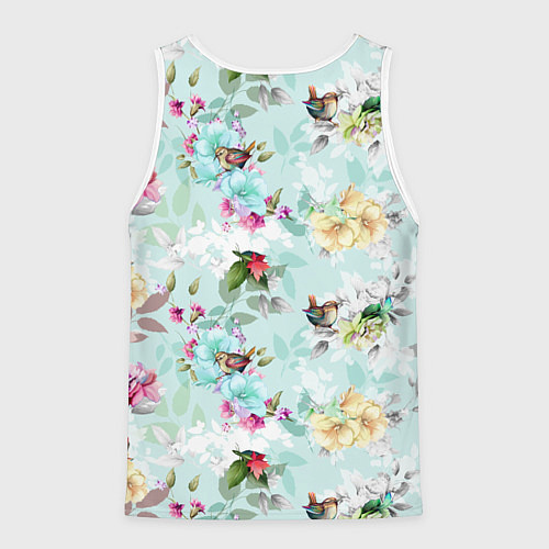 Мужская майка без рукавов Билли Айлиш на фоне цветов / 3D-Белый – фото 2