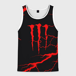 Майка-безрукавка мужская Monster energy storm red, цвет: 3D-белый