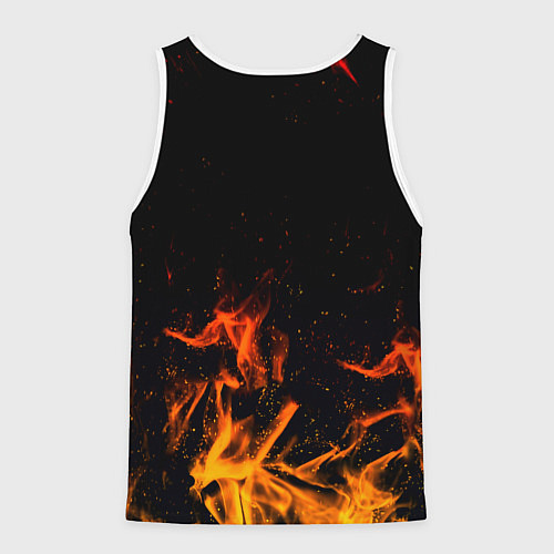 Мужская майка без рукавов Monster energy orange fire / 3D-Белый – фото 2