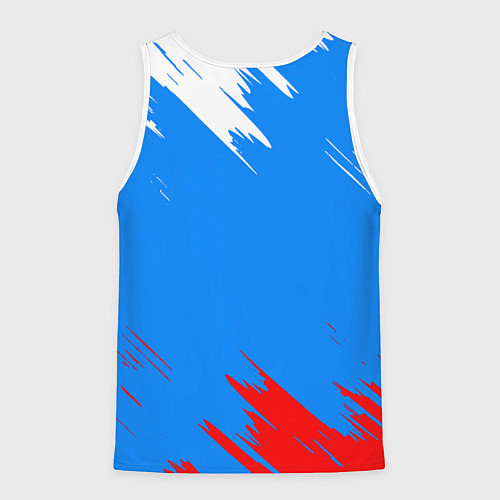 Мужская майка без рукавов Патриот Россия - флаг / 3D-Белый – фото 2