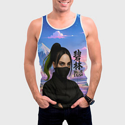 Майка-безрукавка мужская Ниндзя Билли Айлиш, цвет: 3D-белый — фото 2