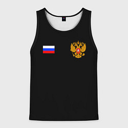 Майка-безрукавка мужская Russia sports team, цвет: 3D-черный