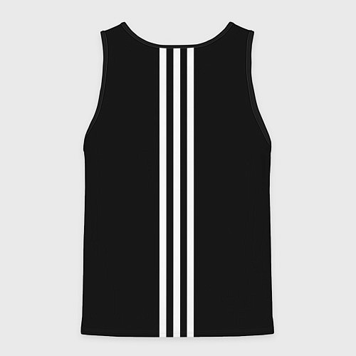 Мужская майка без рукавов Россия три полоски / 3D-Черный – фото 2