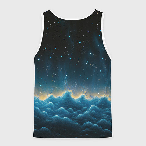 Мужская майка без рукавов Билли Айлиш из волн / 3D-Белый – фото 2