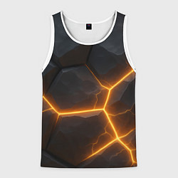 Мужская майка без рукавов Черные плиты с оранжевой молнией