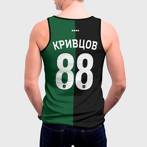 Мужская майка без рукавов Кривцов - ФК Краснодар / 3D-Черный – фото 4