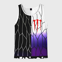 Майка-безрукавка мужская Monster energy steel, цвет: 3D-белый