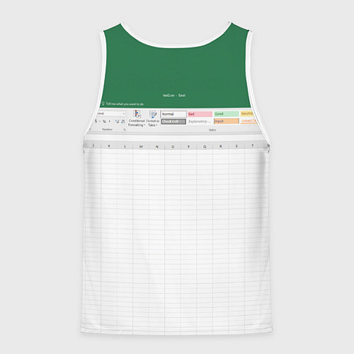 Мужская майка без рукавов Таблица Excel текстура / 3D-Белый – фото 2