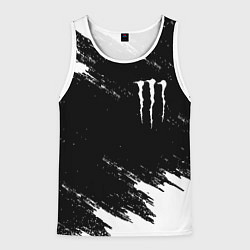 Мужская майка без рукавов Monster energy краски штрихи белые