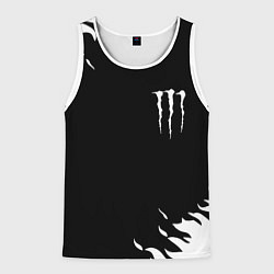 Мужская майка без рукавов Monster energy fire white