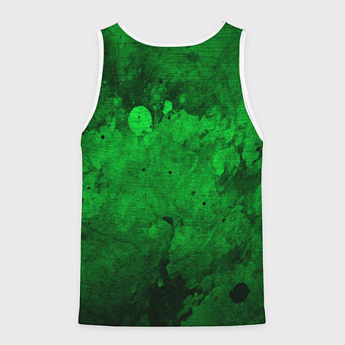 Мужская майка без рукавов Абстракция - green acid stains / 3D-Белый – фото 2