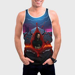 Майка-безрукавка мужская Bones внутри капли, цвет: 3D-белый — фото 2