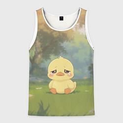 Майка-безрукавка мужская Маленький утенок на поляне, цвет: 3D-белый
