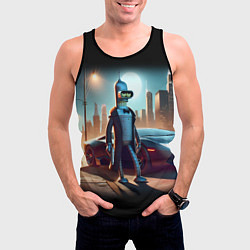 Майка-безрукавка мужская Бендер с пистолетом - Нью-Йоркская мафия, цвет: 3D-черный — фото 2