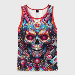 Мужская майка без рукавов Art cyber skull - ai art fantasy