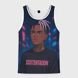 Мужская майка без рукавов XXXTentacion - Неоновый аниме арт