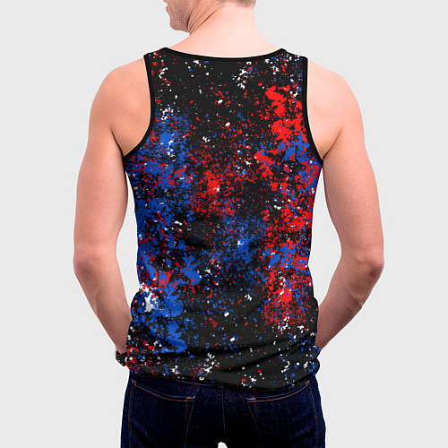 Мужская майка без рукавов Клипперс - цветовой хаос / 3D-Черный – фото 4