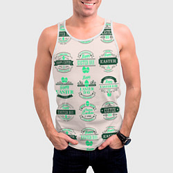Майка-безрукавка мужская Easter turquoise, цвет: 3D-белый — фото 2