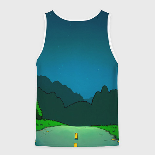 Мужская майка без рукавов Рик и Барт Симпсон / 3D-Белый – фото 2