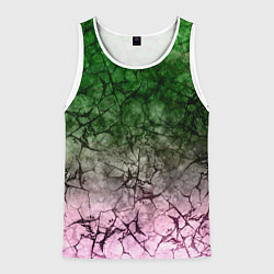Мужская майка без рукавов Абстракция - green pink gradient in black web