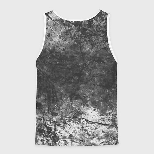 Мужская майка без рукавов Абстракция - grey and white wall with cracks / 3D-Белый – фото 2