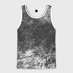 Майка-безрукавка мужская Абстракция - grey and white wall with cracks, цвет: 3D-белый
