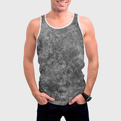 Майка-безрукавка мужская Абстракция - grey polished chip, цвет: 3D-белый — фото 2