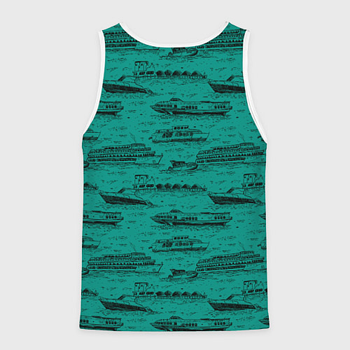 Мужская майка без рукавов Корабли плывут по Неве / 3D-Белый – фото 2