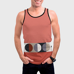 Майка-безрукавка мужская Луна Малевича розовый томат, цвет: 3D-черный — фото 2
