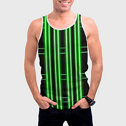 Майка-безрукавка мужская Neon green, цвет: 3D-белый — фото 2