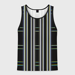 Майка-безрукавка мужская Neon yellow blue white, цвет: 3D-черный