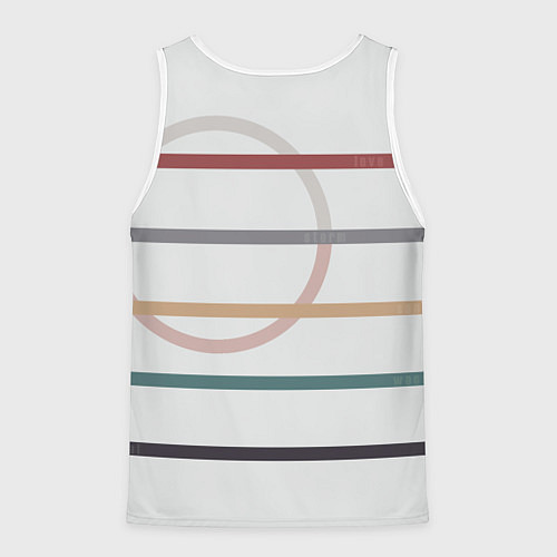 Мужская майка без рукавов Stripes and circle / 3D-Белый – фото 2